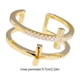 thumbnail image 2 of Jumpingount Anillo de apertura para mujer, joyería de mano de doble capa cruzada ajustable, diamantes de imitación, cobre, decoración de moda elegante Ropa, zapatos y accesorios Miscelánea Jumpingount AP014813-00, 2 of 6
