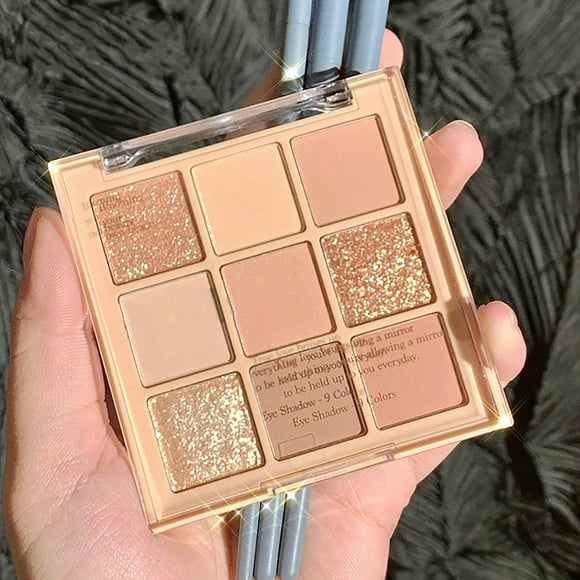 Iumwxz Milk Tea Nine-color Eyeshadow Palettes Acrylic Nude Color Series Earth Color