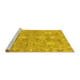 thumbnail image 2 of Ahgly Company Machine Washable Indoor Round Oriental Yellow Traditional Area Rugs, 3' Round, 2 of 4