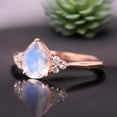 thumbnail image 4 of Pear Moonstone Engagement Ring Diamond Statement Women Jewelry July Birthstone Wedding Ring Blue Fire Gemstone Ring Gift For Her, 4 of 5