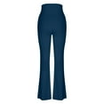 thumbnail image 4 of Uaswgudfs Women's Activewear High-Waisted Flare Yoga Leggings: Adjustable Waistband, Wide-Leg Design for Gym & Athletic Comfort Dark Blue XS, 4 of 6