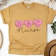 thumbnail image 1 of Oncology Nurse Graphic T-Shirt with Pink Heart Design, Gold, Size 3XL, 1 of 6