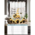 thumbnail image 6 of No Hook Cloth Fabric Shower Curtain with Snap in Liner, Spring Sunflowers Waterproof Shower Curtains Set with See Through Top Window, Yellow Dwarf Bee Wood Vintage Bath Curtains Shower 54"x78", 6 of 6