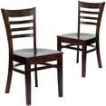 thumbnail image 1 of 2 Pk. HERCULES Series Ladder Back Walnut Wood Restaurant Chair, 1 of 8