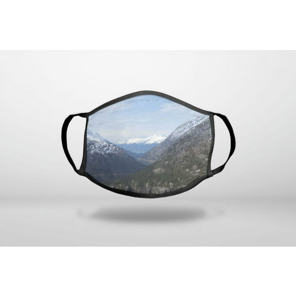 Skagway Alaska Mountains - 3-Ply Reusable Soft Cloth Face Covering, Unisex, Cotton Inner Layer
