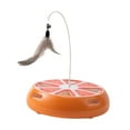 thumbnail image 2 of hengtong Interactive Cat Toy Practice 360 degree Rotating Playing Exercise Automatic Teaser Orange, 2 of 9