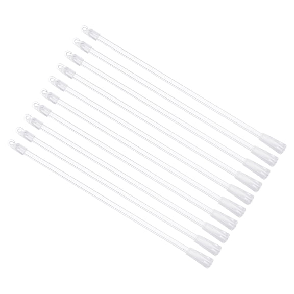 10 Pack 12" Blinds Wand Replacement, Acrylic Blinds Tilt Wand with Hook and Grip, Vertical Blind Rod Stick for Window Curtain Opener Accessory, Clear