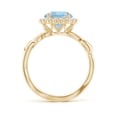 thumbnail image 2 of ANGARA Natural Vintage Inspired 1.6 ct Aquamarine Flower and Vine Ring in 14K Yellow Gold for Women (Size-8mm) | March Birthstone, Anniversary, Jewelry Gift for Women | Natural Aquamarine Ring, 2 of 10