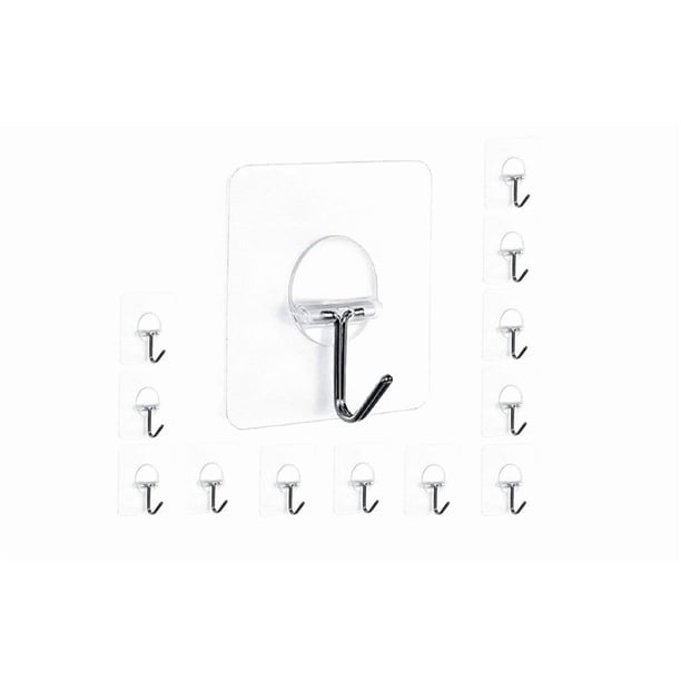 Ganchos adhesivos de pared Easenest, paquete de 12, sin clavos, acero inoxidable