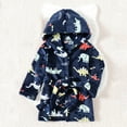 thumbnail image 6 of Bixock Unisex Toddler Robe for Girls Boys Hooded Robe Kids Fleece Bathrobe Children Loungewear Long Sleeve Geometric Print Flannel Home Outfit for Infant Ages Fall Winter Sleepwear, 6 of 6