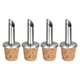 thumbnail image 1 of Vertedores de botella de acero inoxidable, paquete de 4, diseño de corcho para aceitunas, tapones para botellas de vino, para la mayoría de las botellas de licor, 1 of 7