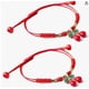 thumbnail image 1 of 2 pulseras de la amistad de cerezas hechas a mano, lindas pulseras tejidas para niñas, ajustables y trenzadas, con un diseño único de fruta, ideales para fiestas y uso diario., 1 of 7
