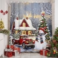 thumbnail image 6 of Christmas Xmas Shower Curtain, 66" x 72", Tree Red Truck House Snowman Snowflake Waterproof Bathroom Curtain Washable Shower Curtain Set with 12 Hooks, 6 of 6