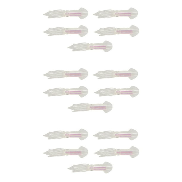 15 Unids Resplandor Luminoso SeñUelos de Calamar de Silicona Suave Falda de Calamar Cebo SeñUelo Artificial para la Pesca de Agua Salada