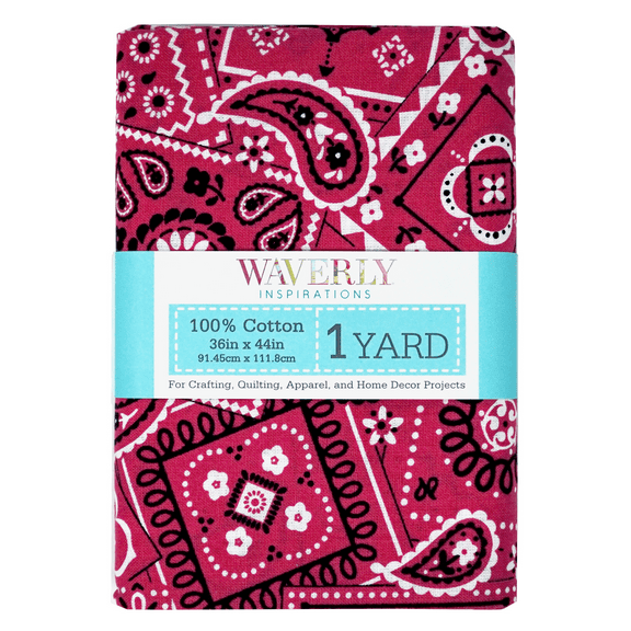 Waverly Inspirations 1 Yard Cut 100% Cotton Prints Fabric Bandana Mega 44" Wide for Quilting & Sewing