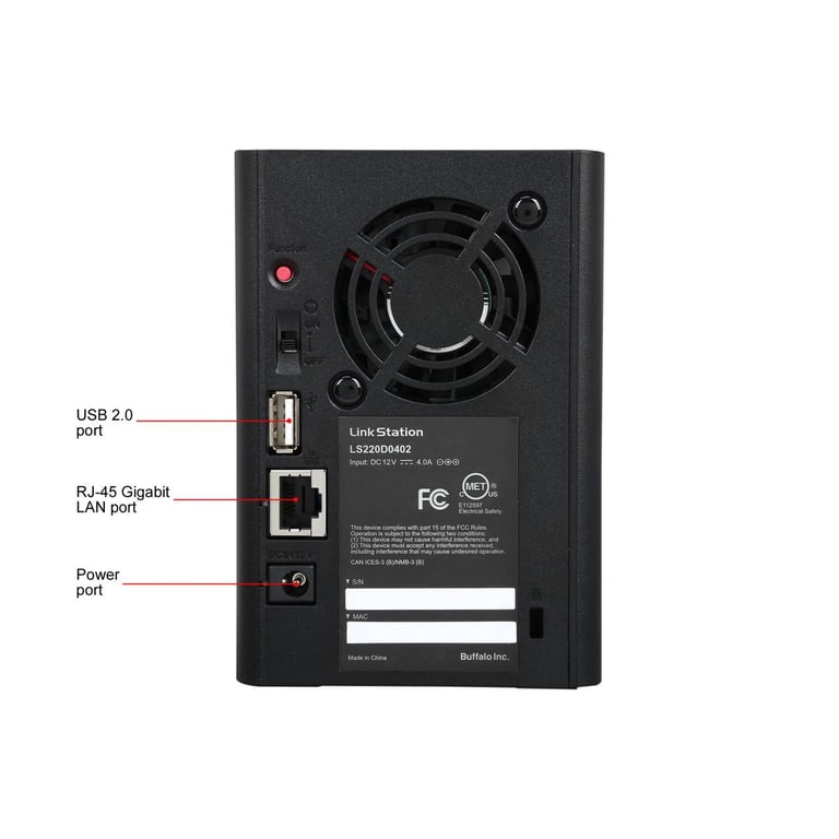 BUFFALO LinkStation 220 2-Bay Personal Cloud Network Storage 4TB 