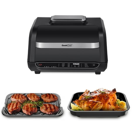 

CoSoTower 1700W Large Electric 7-in-1 Grill Air Fryer Countertop with Dehydrator & Bake Black
