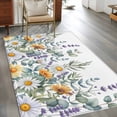 thumbnail image 4 of Area Rug 48×72in, Farm Daisy Lavender Eucalyptus Floor Carpet Living Room Rug, Watercolor Botanical Flower Non-Slip Welcome Mat Indoor Rugs for Bedroom Dining Room, 4 of 9