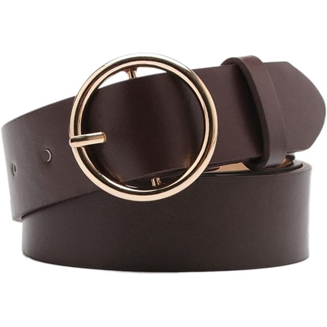 LinYooLi Ceinture Ronde en Faux Cuir pour Femmes, Robe Chic en Jean, Ceintures pour Dames