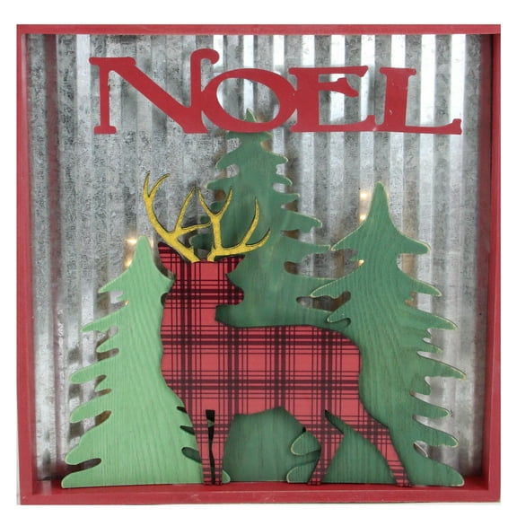 Gerson 13.75" Lighted Reindeer "Noel" Christmas Wall Decoration
