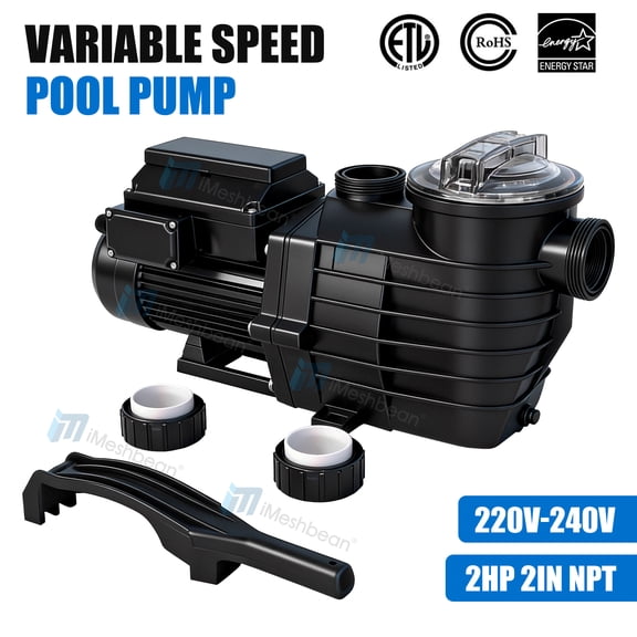 iMeshbean 2HP 4 Variable Speed Inground Pool Pump for In/Above Ground Pools 230V 2in NPT