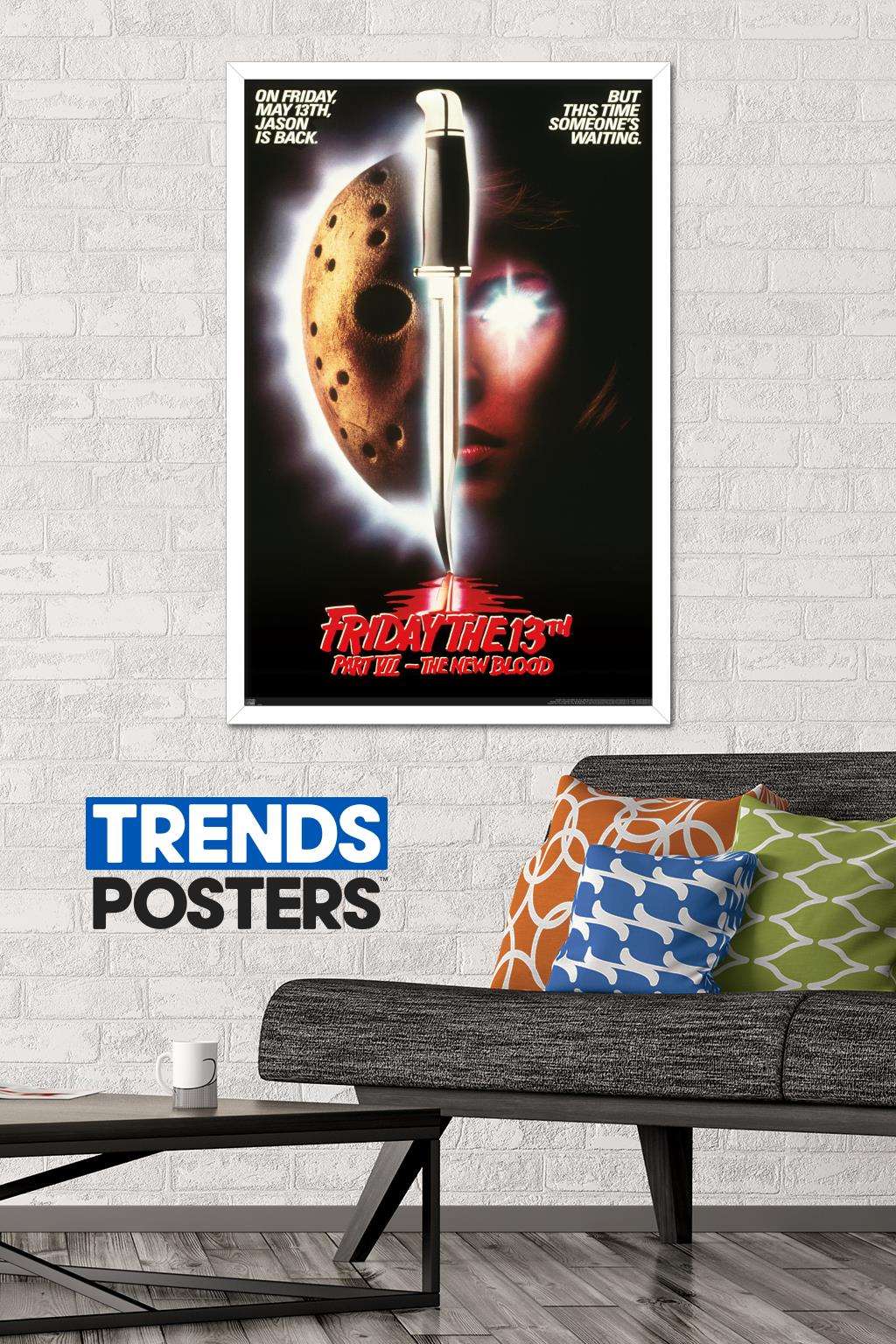 Friday The 13th Part ViI: The New Blood - One Sheet Wall Poster, 22.375" x 34", Framed