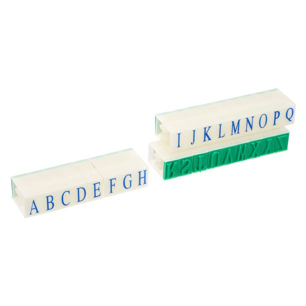Juego de sellos de letras desmontables Uxcell, caracteres A-Z, conjunto de combinación de sellos, tamaño de fuente 17x11mm, 2 Set