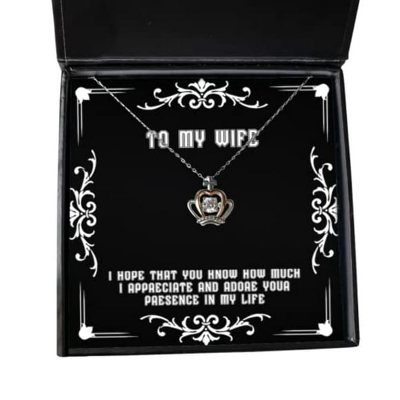 Spécial Épouse, J'espère Que Tu Sais à Quel Point J'apprécie et J'adore Ta Présence dans Ma Vie, Pendentif Couronne de Noël pour Épouse