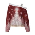 thumbnail image 4 of Qertyioot Femmes Hiver Noël Impression Sweat-Shirt, Manches Longues Casual Col Rond Pull de Mode Tops, 4 of 5