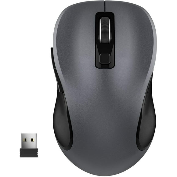 Ratón inalámbrico WisFox 2.4G ergonómico receptor USB gris