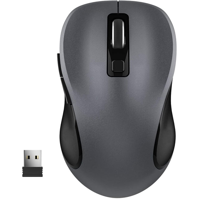 Ratón inalámbrico WisFox 2.4G ergonómico receptor USB gris