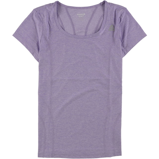 Camiseta básica Reebok Fitted Marled para mujer color morado grande