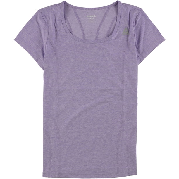 Reebok Fitted Marled Basic - Camiseta para mujer, color morado, talla mediana Reebok Camiseta básica