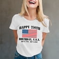 thumbnail image 2 of Patriotic T-Shirts for Women's 250th Anniversary 4th of July Graphic Casual T Shirt Printed With The For The 250th Anniversary Of The Founding Of The States (July 4th) Top White L, 2 of 4