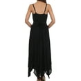 thumbnail image 2 of Sakkas Rayon Embroidered Stonewashed Adjustable Spaghetti Straps Long Dress - Black - S/M, 2 of 6