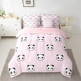 thumbnail image 2 of jejeloiu Cartoon Panda Animal 7-Piece Twin Bedding Sets,Wildlife Bedding Comforter Set,Pink White Black Sheet Sets For Girls,Breathable Home Decor Reversible, 2 of 8