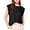 Black, variant on Fancyglim Women Cap Sleeve Tank Tops Loose Fit Crew Neck Summer Basic Tee Shirts Black Striped Large