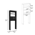 thumbnail image 5 of DEPOT E-SHOP Atlas Over The Toilet Cabinet, Two Shelves, Double Door, Black, 5 of 6