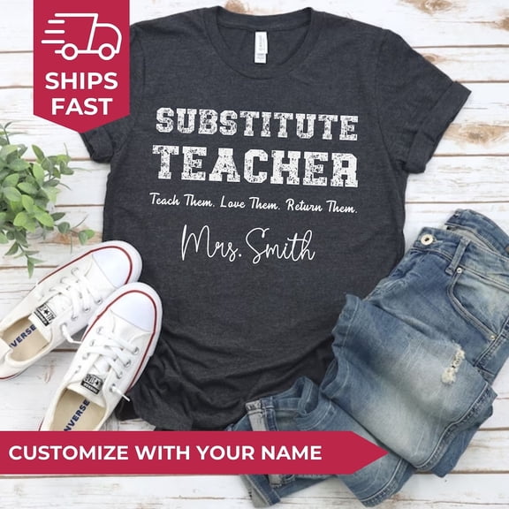 Substitute Teacher Shirt, Substitute Teacher Gift, Substitute teacher era T-shirt, Teacher, Cool Teacher Shirt best teacher All Size S-5Xl