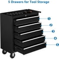 thumbnail image 5 of TUFFIOM 5-Drawer Rolling Tool Chest w/Lock & Key, Tool Storage Cabinet with Wheels, Top Cushion & Drawer Liners, Tool Organizer Box for Garage, Warehouse & Repair Shop, 5 of 9