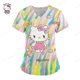 thumbnail image 3 of Camisetas de manga corta para mujer, uniforme de enfermera con estampado de Hello Kitty, cuello en V, bolsillo, para trabajadores de la salud, ropa de trabajo clínica, 3 of 5