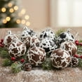 thumbnail image 2 of Mecorevxz 12Pcs Christmas Cow Print Ball Ornaments Fabric Wrapped Cow Print Xmas Hanging Balls Christmas Tree Ornament Foam Ball for Home Xmas Party Hanging Decoration, Black, 2 of 8