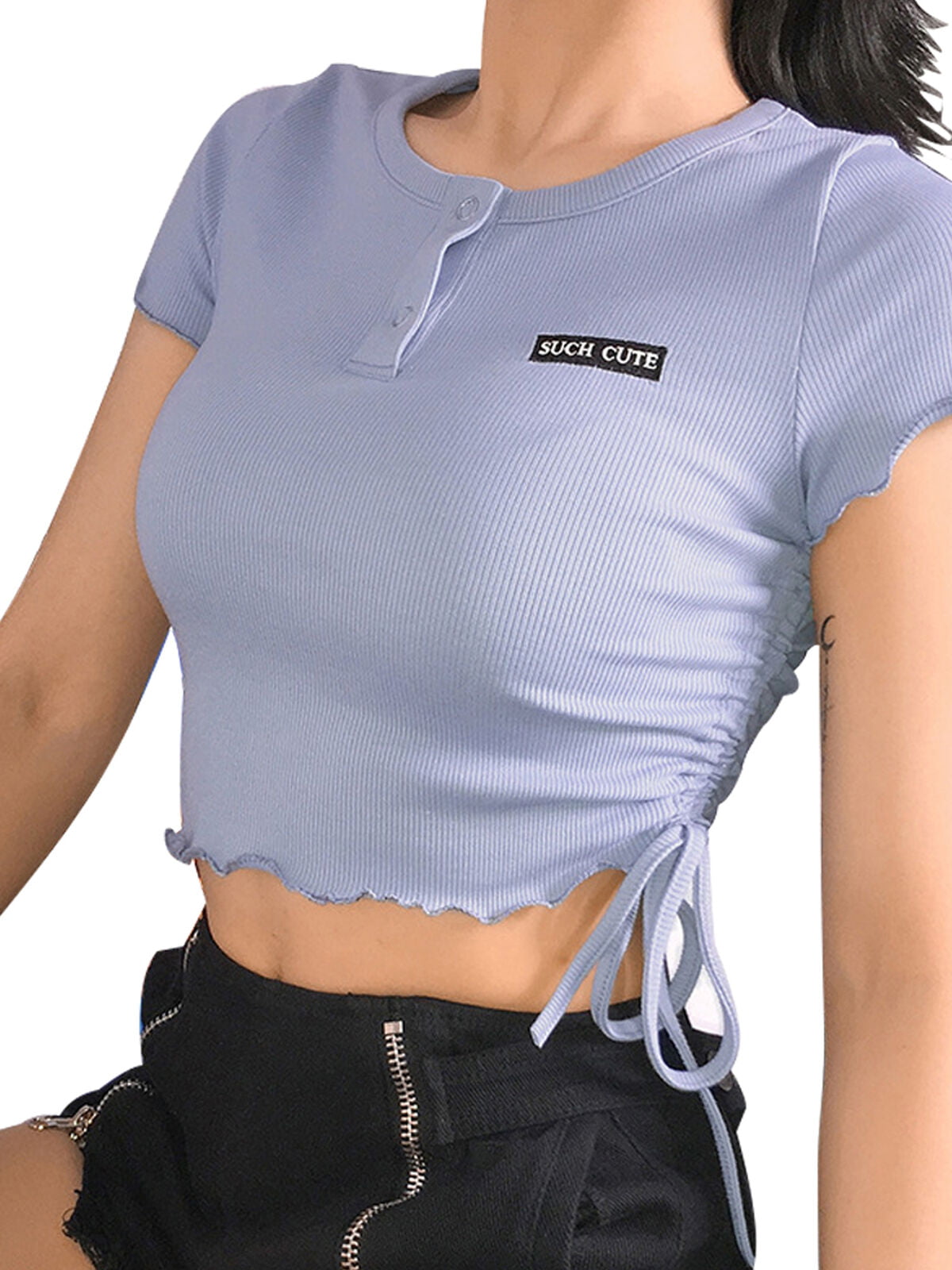 Womens Long Sleeve T Shirt Solid Color Blouse Hollow Cotton Crop Tops no Graphic tees Shirts 