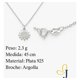 thumbnail image 2 of Collar De Mini Sol De Zirconias Para Muje De Plata 925, 2 of 5