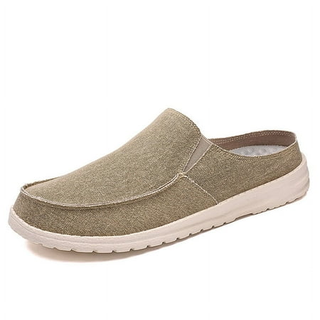 

Mens Backless Slippers Canvas Mule Sneakers Breathable Slip on Driving Shoes