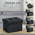 thumbnail image 6 of Ornavo Home 1 Pack Small Storage Ottoman Foldable Collapsible Rectangle Linen Ottoman Foot Rest Stool Seat, for Living Room, Bedroom, Home Office, Dorm - 12 x 16 x 12, Linen Black, 6 of 7