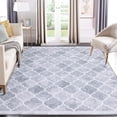 thumbnail image 2 of ZACOO 10'x13' Moroccan Soft Fluffy Large Carpet Geometric Washable Bedroom Rugs Dining Room Home Office Nursery Low Pile Rug, Grey, 2 of 8