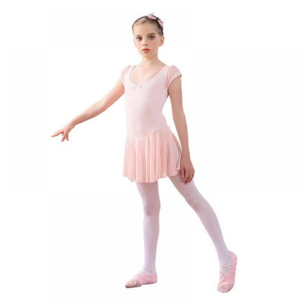 forværres menu Stor Jolly Girls Ballet Dance Leotards with Skirt Ballerina Outfit Dress Short  Sleeve - Walmart.com