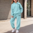 thumbnail image 2 of 13-14 Years Teen Baby Girl Outfits Toddler Fall Winter Pajama Set Clothes Cute Long Sleeve Sweatshirt Tops Pants Set Infant 2Pcs Clothing Girls Hooded Sweatshirt And Sweatpants, 2 of 6