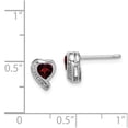 thumbnail image 2 of White Sterling Silver Earring Stud Women'S Garnet Heart Red Diamond 9 mm 7, 2 of 2